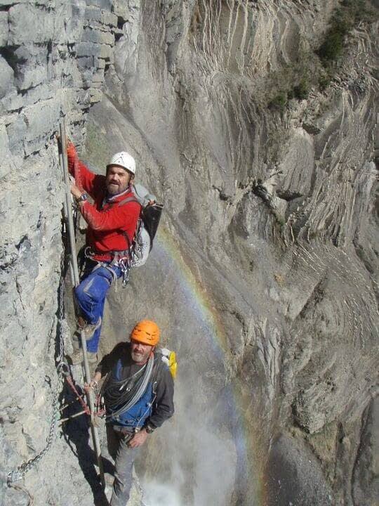 The original team who equipped the Via Ferrata. Photo from https://ferratadesorrosal.com/